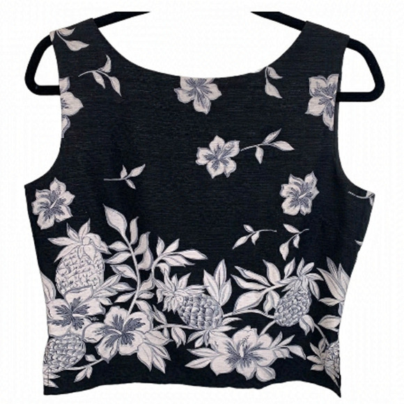 Tommy Bahama Black and White Floral Tank Top - Picture 1 of 7